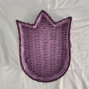 Purple Woven Tulip-Shaped Basket